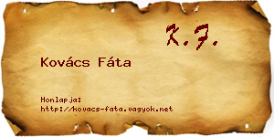 Kovács Fáta névjegykártya