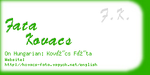 fata kovacs business card